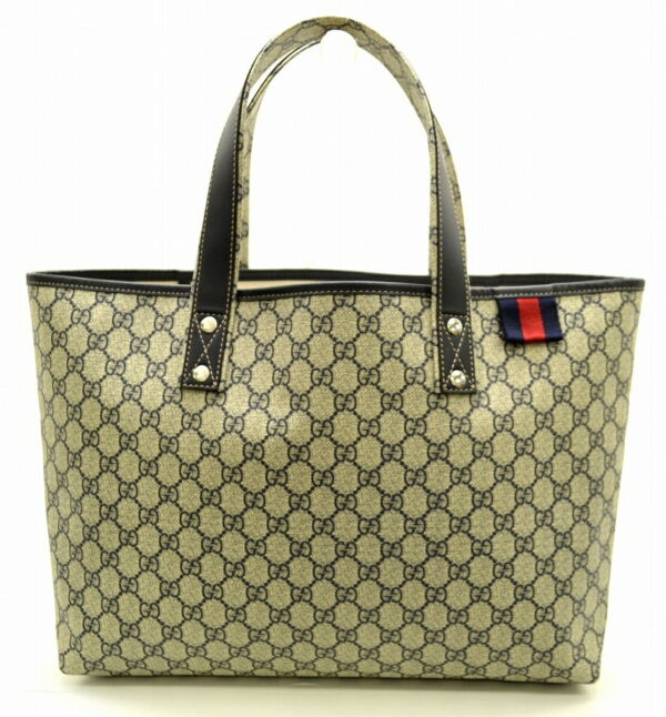 11510166 Gucci GG Plus Tote Bag Leather Navy