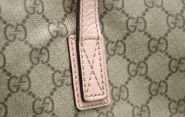 11510407 6 Gucci GG Tote Bag Shoulder Leather Khaki Beige Pink