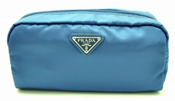 11510676 Prada Nylon Cosmetic Pouch Cobalt Blue