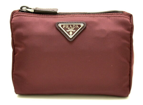 11510678 Prada Nylon Cosmetic Pouch Bordeaux