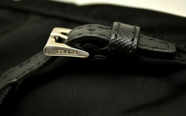 11510742 5 Prada Nylon Leather Chain Shoulder Bag Black