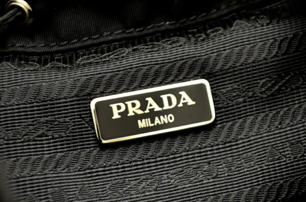 11510742 7 Prada Nylon Leather Chain Shoulder Bag Black