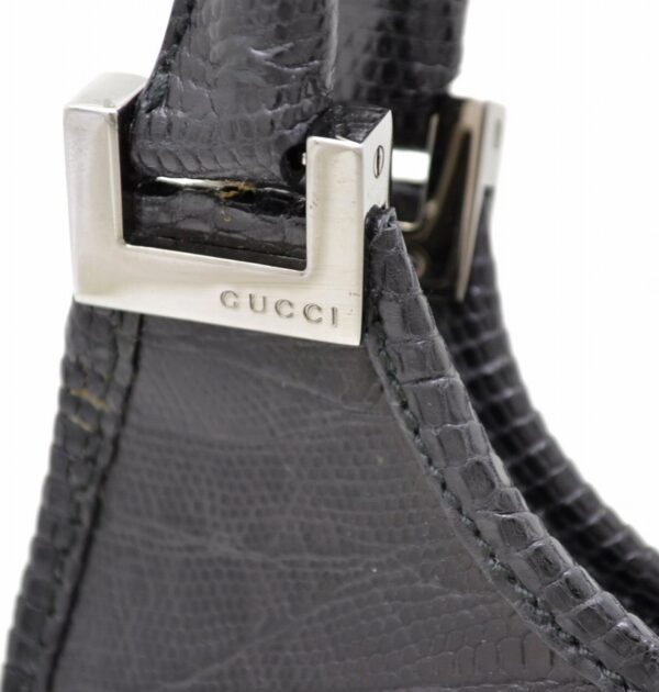 11510932 6 Gucci Jackie Lizard Handbag Black