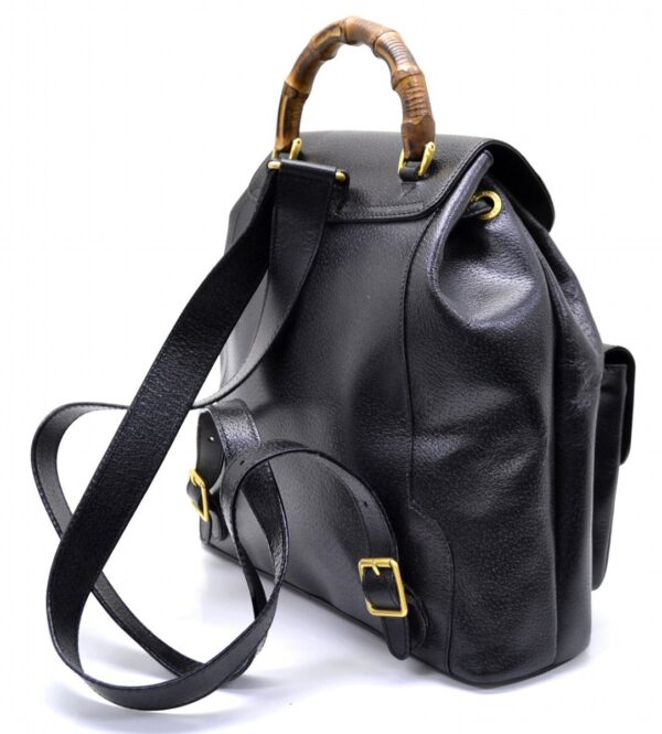 11511009 1 Gucci Bamboo Rucksack Backpack Black