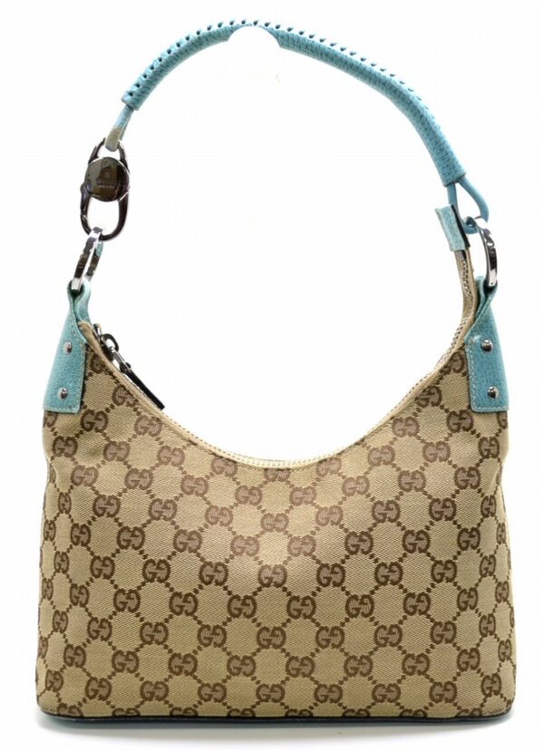 11520614 Gucci GG Canvas Shoulder Bag Leather Khaki Green