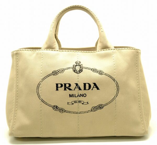 11520861 Prada Canapa Tote Handbag Beige