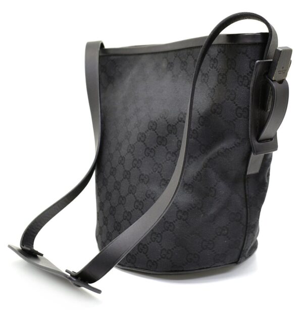 11521124 1 Gucci GG Canvas Shoulder Bag Crossbody Leather Black