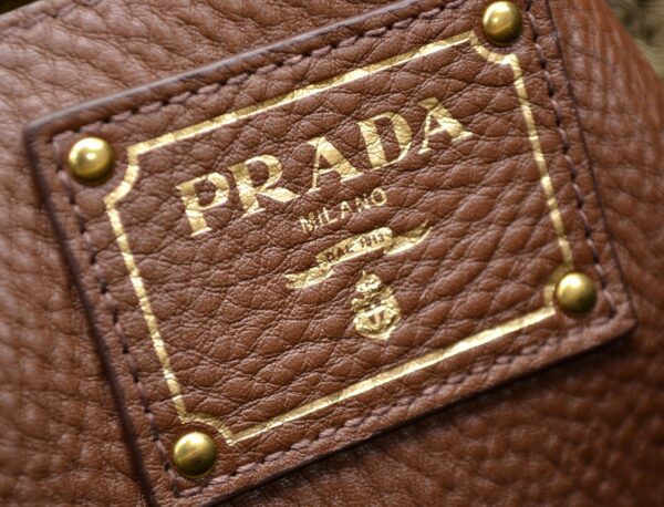 11521194 8 Prada Leather 2way Handbag Shoulder Bag Brown