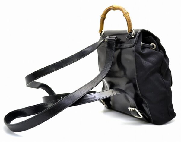 11521248 1 Gucci Bamboo Rucksack Backpack Nylon Leather Black