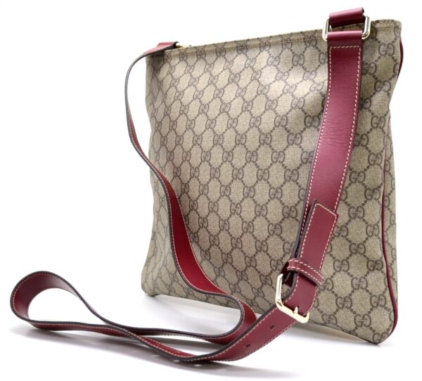 11521267 1 Gucci GG Supreme Striped Shoulder Bag Beige Red