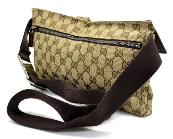 11530407 1 Gucci GG Body Bag Waist Pouch Khaki Beige Brown