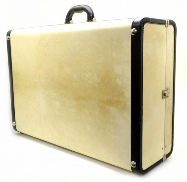 11530772 1 Prada Leather Nylon Trunk Suitcase Beige Black