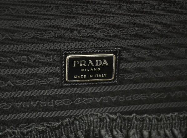 11530772 8 Prada Leather Nylon Trunk Suitcase Beige Black