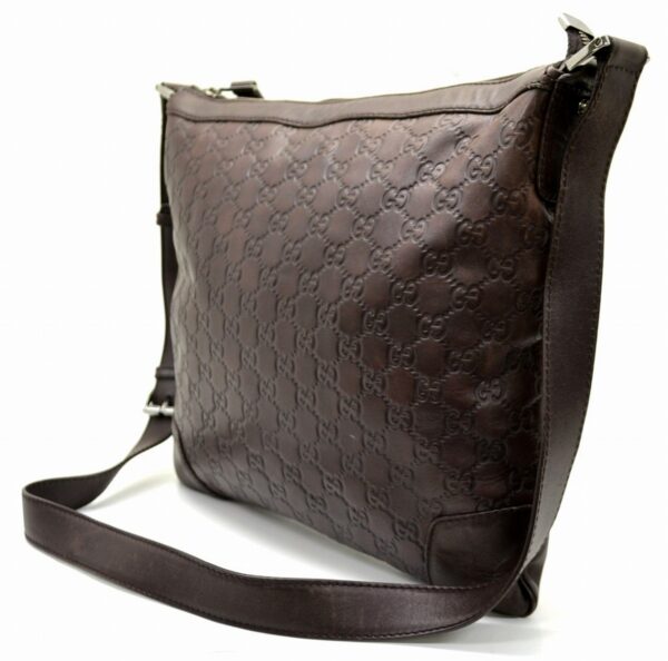 11530957 1 Gucci Guccissima GG Shoulder Bag Crossbody Leather Brown