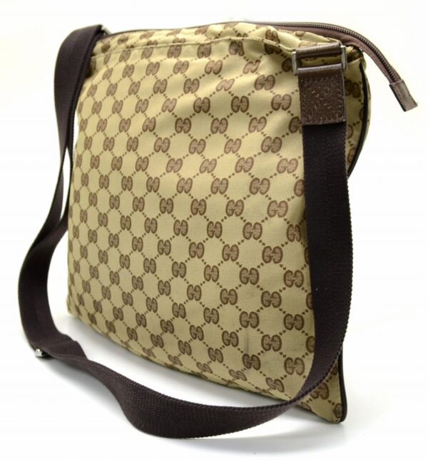 11531027 1 Gucci GG Canvas Shoulder Bag Beige Brown