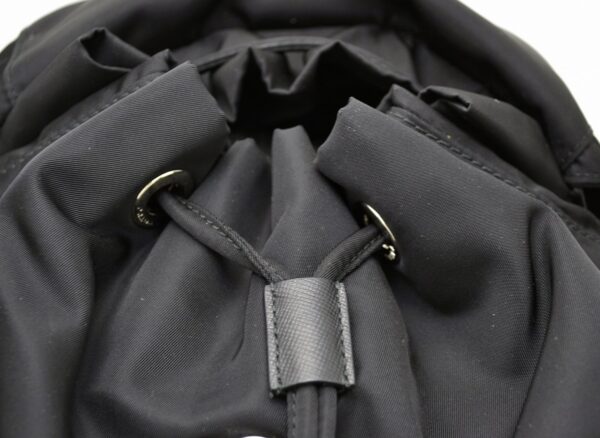 11531130 5 Prada Nylon Leather Rucksack Shoulder Bag Black