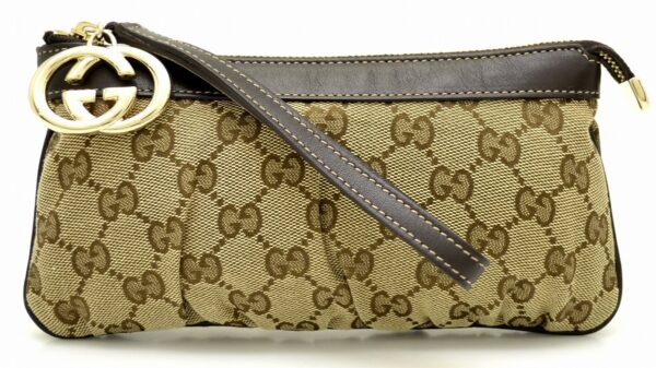 11531221 Gucci GG Canvas Accessory Pouch Khaki Beige Brown