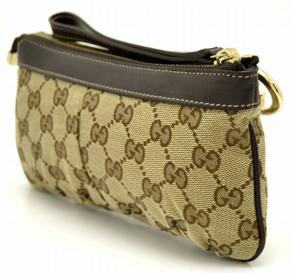 11531221 1 Gucci GG Canvas Accessory Pouch Khaki Beige Brown