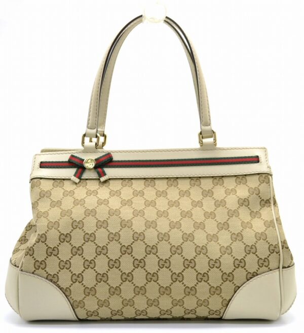 11531712 Gucci Princy Shoulder Bag Tote Ribbon Khaki Beige