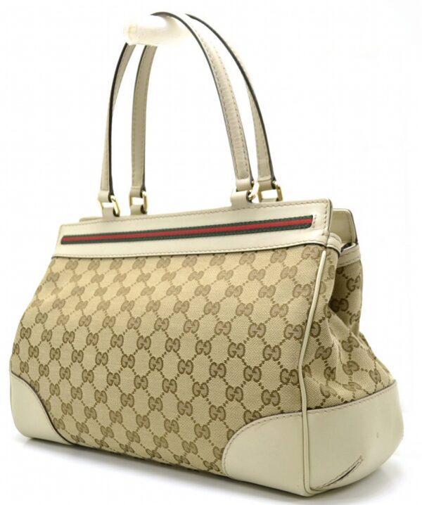 11531712 1 Gucci Princy Shoulder Bag Tote Ribbon Khaki Beige