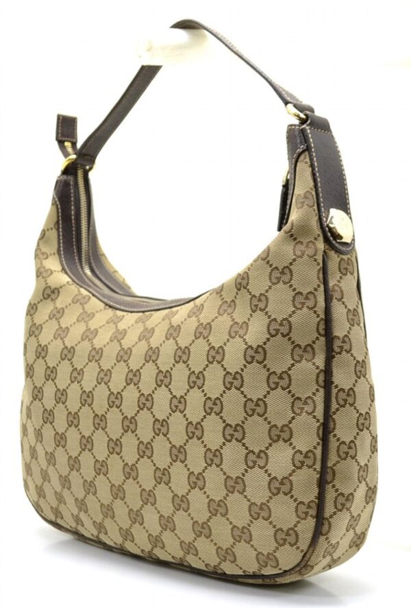 11531815 1 Gucci GG Canvas Shoulder Bag Shoulder Leather Khaki Brown