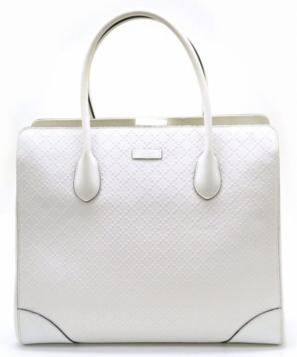 11531822 Gucci Bright Diamante Tote Bag Leather Off White