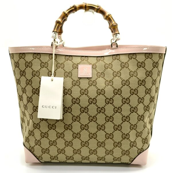 11531847 Gucci GG Bamboo Tote Bag Mini Tote Khaki Pink