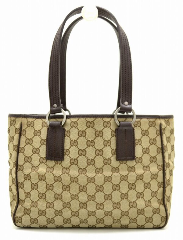 11540217 Gucci GG Mini Tote Bag Leather Khaki Beige Brown