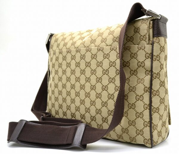 11540224 1 Gucci GG Canvas Messenger Bag Khaki Beige Brown