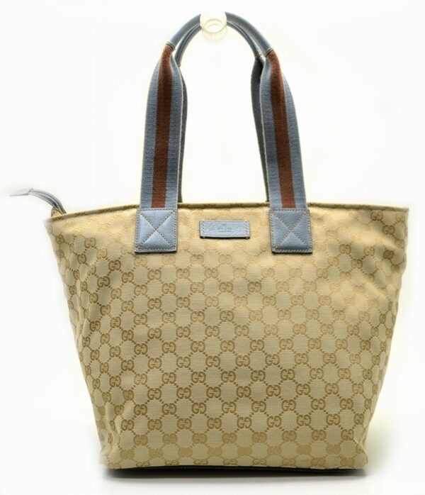 11540360 Gucci GG Tote Bag Shoulder Tote Khaki Beige Gray Blue