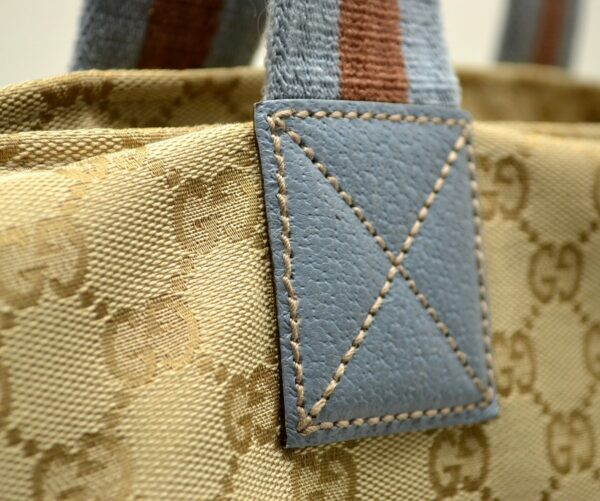 11540360 6 Gucci GG Canvas Tote Bag Shoulder Tote Khaki Beige Gray Blue