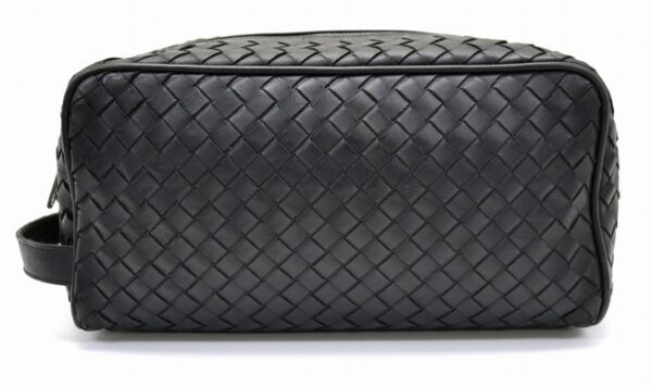 11540362 Bottega Veneta Intrecciato Clutch Bag Black