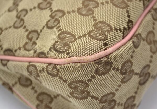 11540952 2 Gucci GG Shoulder Bag Leather Khaki Beige Pink