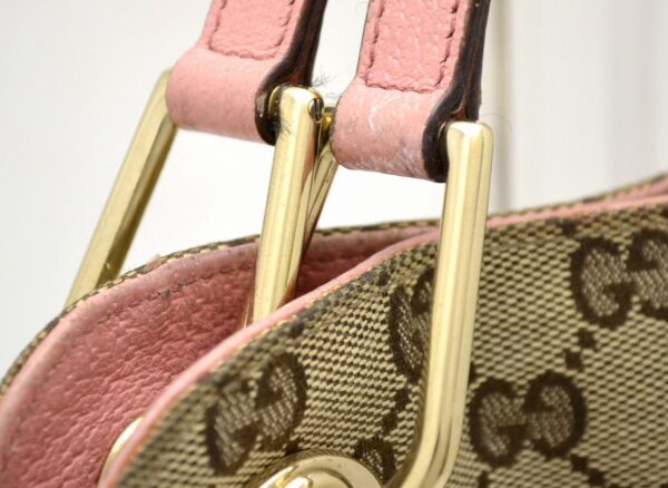 11540952 6 Gucci GG Shoulder Bag Leather Khaki Beige Pink