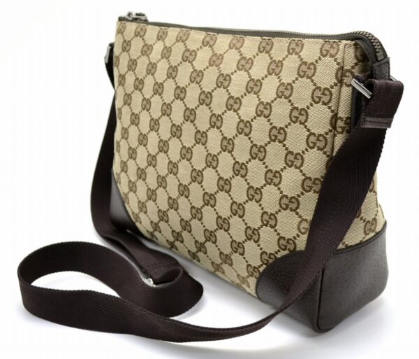 11541021 1 Gucci GG Shoulder Bag Leather Beige Brown