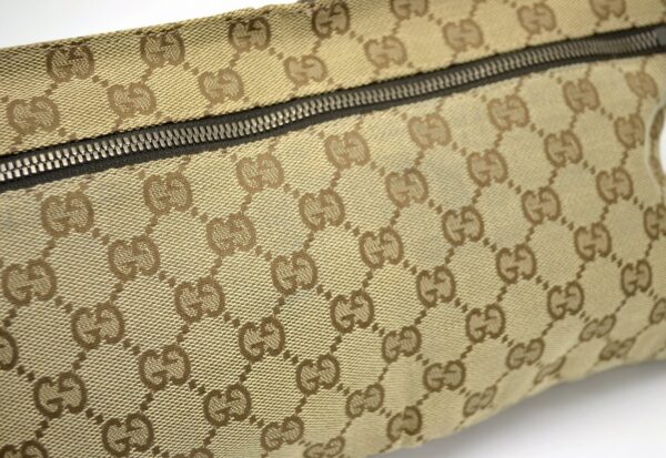 11541107 4 Gucci GG Webbing Line Body Bag Waist Khaki Beige Brown