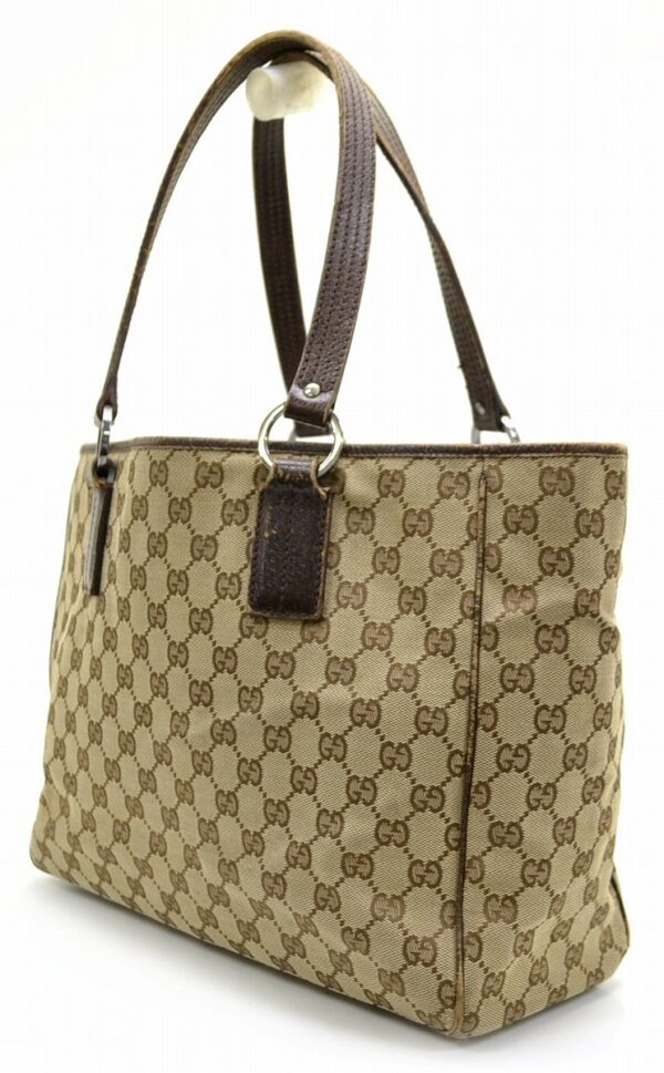 11541174 1 Gucci GG Canvas Tote Bag Shoulder Tote Khaki Beige Brown