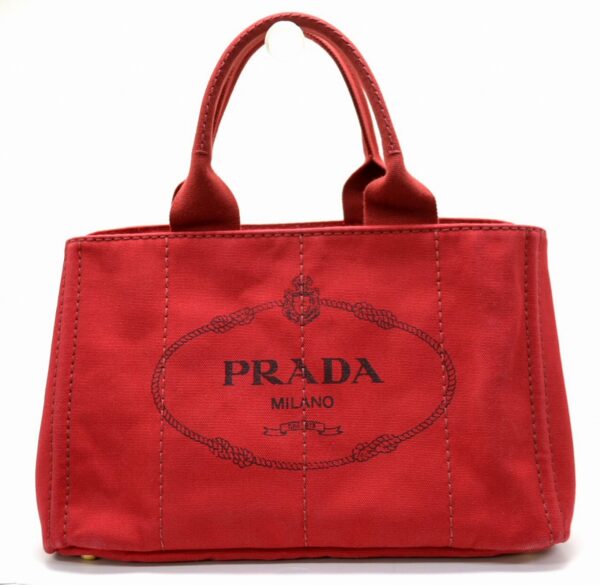 11541369 Prada Canapa Tote Handbag Red