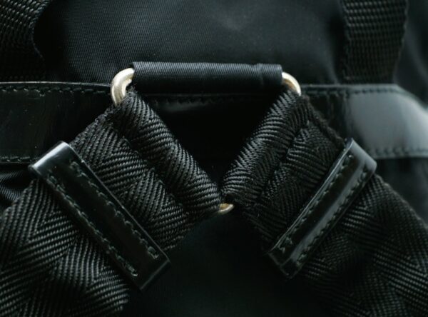 11550632 6 Prada Nylon Leather Rucksack Shoulder Bag Black