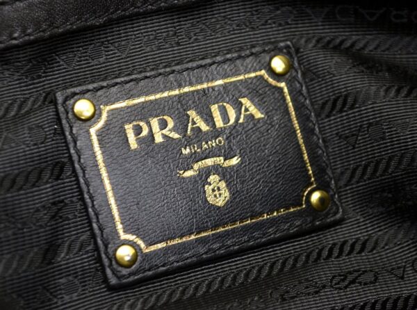 11550653 7 Prada Nylon Leather 2way Tote Shoulder Bag Black