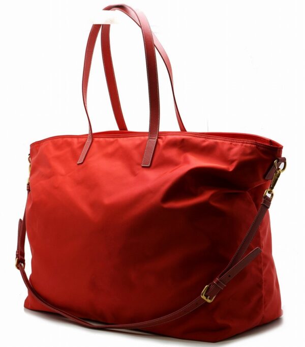 11550920 1 Prada Nylon Leather 2way Shoulder Tote Bag Red