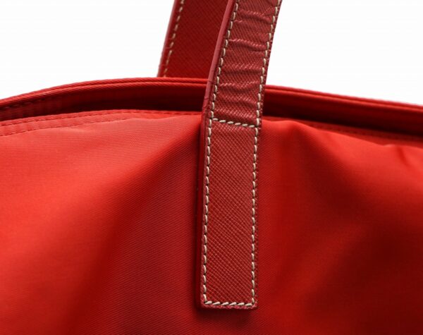 11550920 6 Prada Nylon Leather 2way Shoulder Tote Bag Red