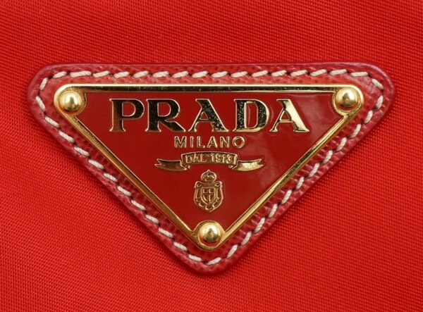 11550920 8 Prada Nylon Leather 2way Shoulder Tote Bag Red