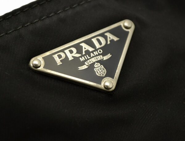 11551020 7 Prada Nylon Leather Shoulder Crossbody Bag Black