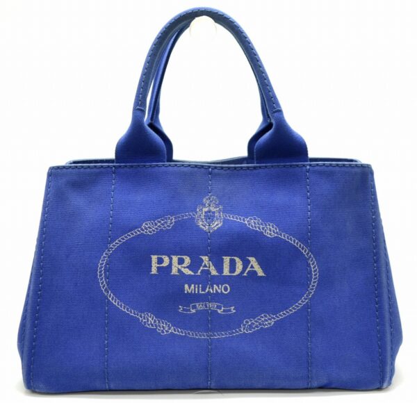 11551024 Prada Canapa 2way Tote Handbag Blue