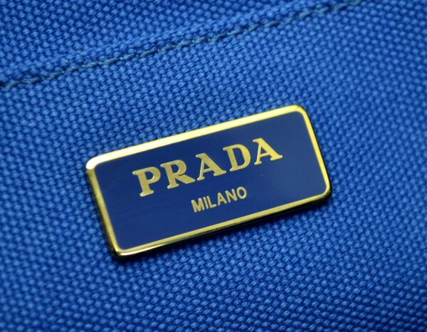 11551039 8 Prada Canapa Canvas 2way Tote Shoulder Bag Blue