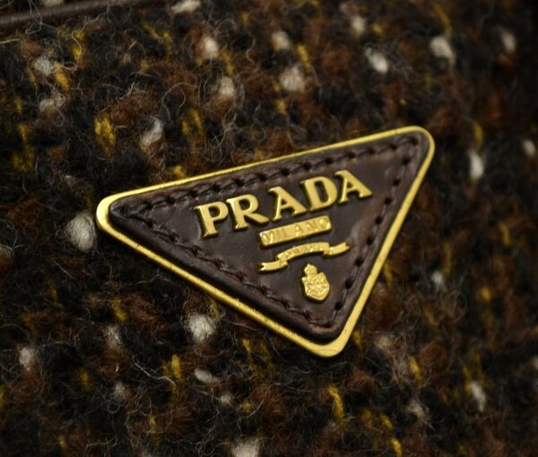 11551235 7 Prada Tessuto Wool Bowling Handbag Brown