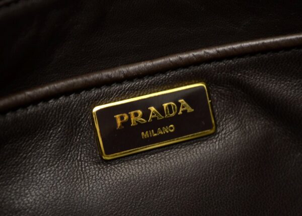 11551235 8 Prada Tessuto Wool Bowling Handbag Brown