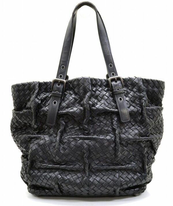 11551237 Bottega Veneta Intrecciato Shoulder Bag Black