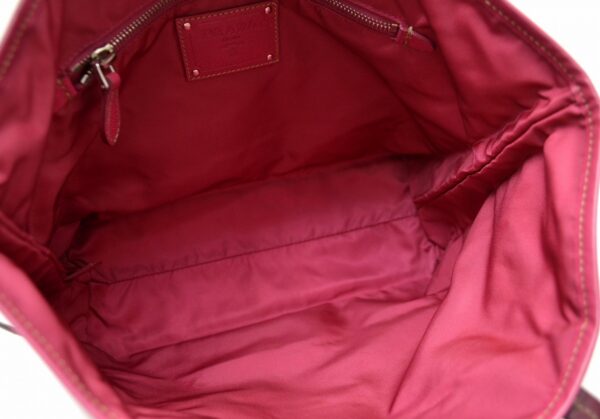 11560369 4 Prada Nylon Leather Shoulder Tote Bag Red Bordeaux